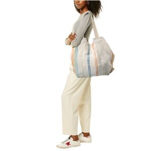 L*SPACE Katerina Beach Bag Striped Multi-Color Tote Bag NWT